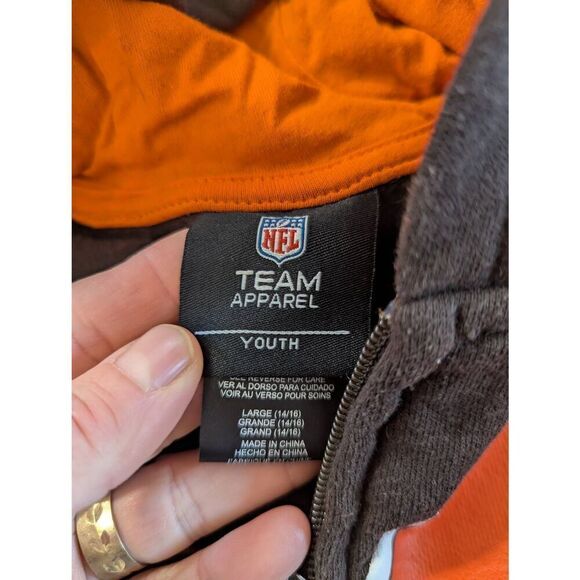 NFL Team Apparel Cleveland Browns Hooded sweatshirt kid's Large brown orange - Picture 3 of 6